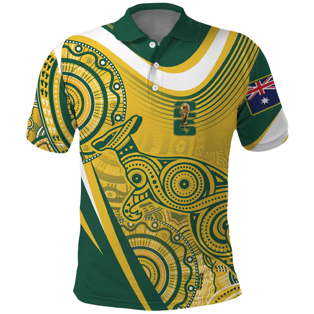 Australia Custom Indigenous Polo Shirt WC2026 Socceroos Aboriginal Arts - Aussie Hoodie