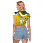Australia Custom Indigenous Raglan Cropped T Shirt WC2026 Socceroos Aboriginal Arts - Aussie Hoodie