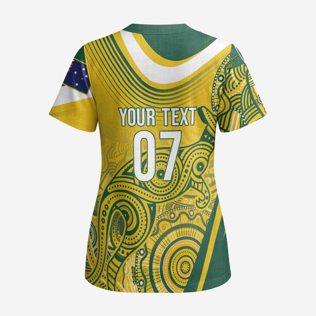 Australia Custom Indigenous Scrub Top WC2026 Socceroos Aboriginal Arts - Aussie Hoodie