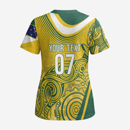 Australia Custom Indigenous Scrub Top WC2026 Socceroos Aboriginal Arts - Aussie Hoodie