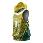 Australia Custom Indigenous Sleeveless Hoodie WC2026 Socceroos Aboriginal Arts - Aussie Hoodie