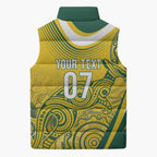 Australia Custom Indigenous Sleeveless Puffer Jacket WC2026 Socceroos Aboriginal Arts - Aussie Hoodie