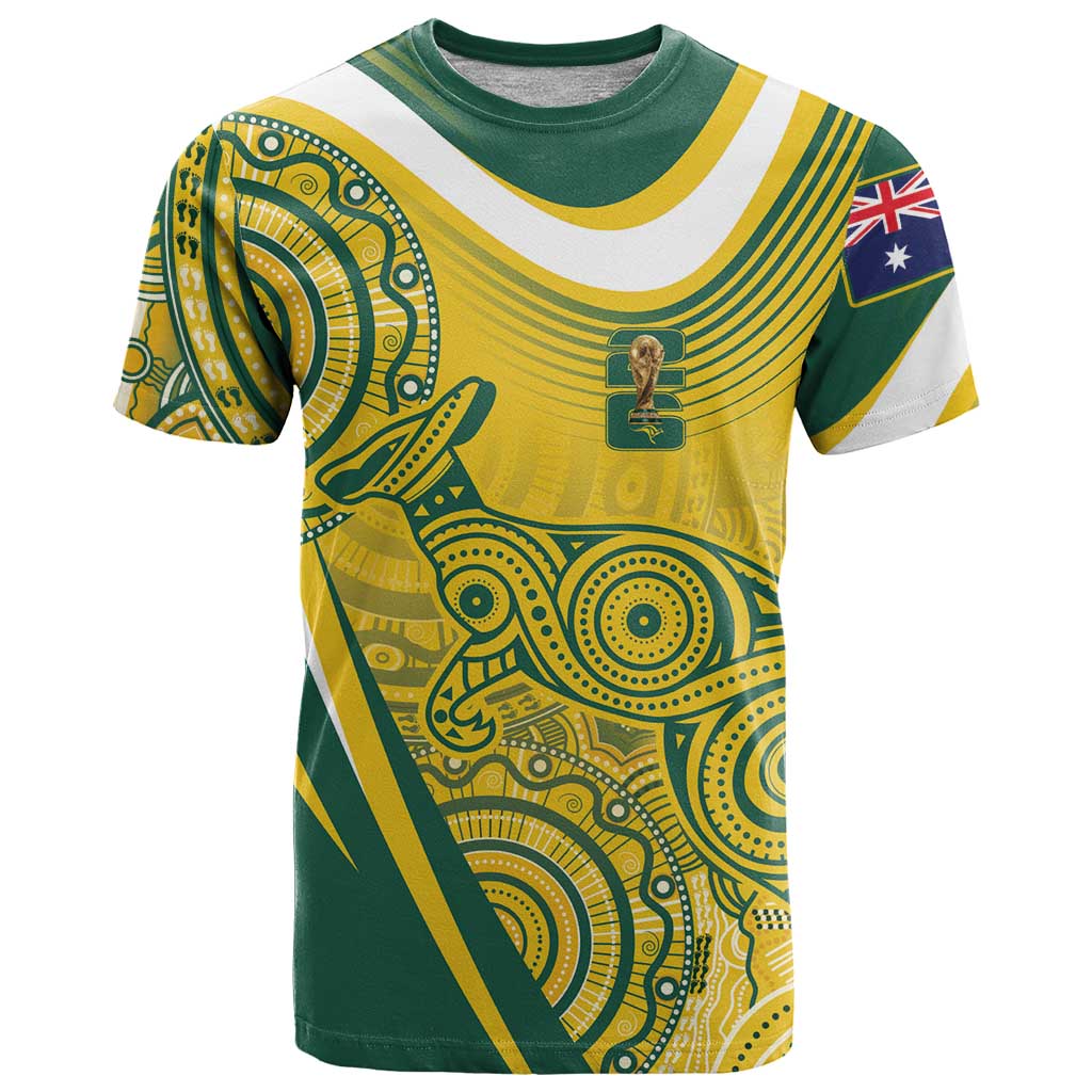 Australia Custom Indigenous T Shirt WC2026 Socceroos Aboriginal Arts - Aussie Hoodie