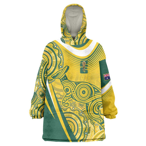 Australia Custom Indigenous Wearable Blanket Hoodie WC2026 Socceroos Aboriginal Arts - Aussie Hoodie