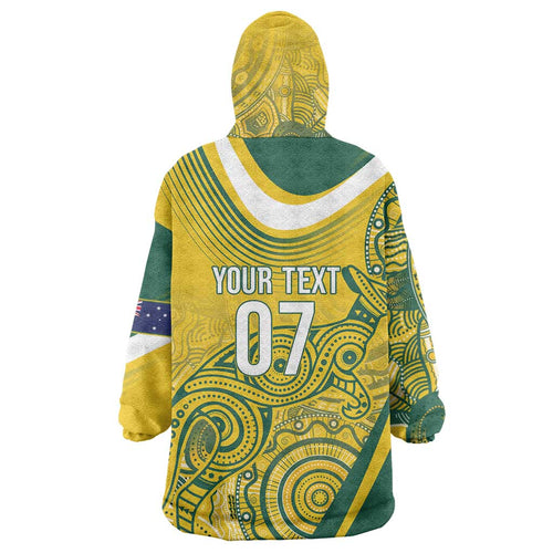 Australia Custom Indigenous Wearable Blanket Hoodie WC2026 Socceroos Aboriginal Arts - Aussie Hoodie