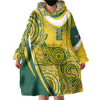 Australia Custom Indigenous Wearable Blanket Hoodie WC2026 Socceroos Aboriginal Arts - Aussie Hoodie