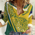Australia Custom Indigenous Women Casual Shirt WC2026 Socceroos Aboriginal Arts - Aussie Hoodie