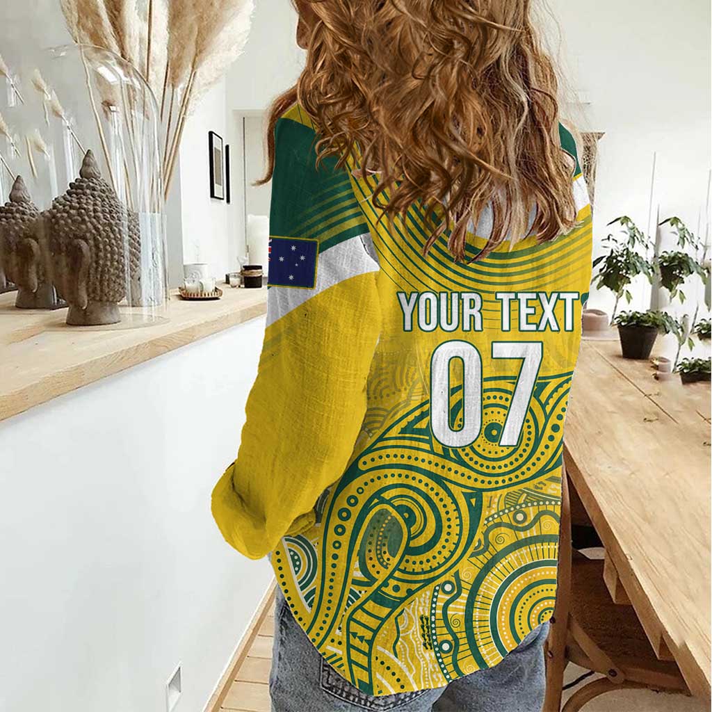 Australia Custom Indigenous Women Casual Shirt WC2026 Socceroos Aboriginal Arts - Aussie Hoodie