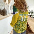 Australia Custom Indigenous Women Casual Shirt WC2026 Socceroos Aboriginal Arts - Aussie Hoodie