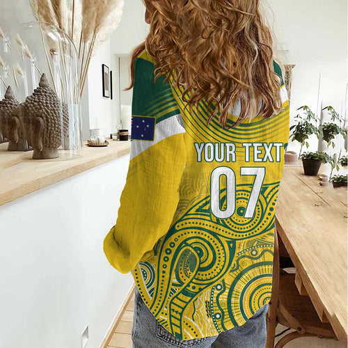 Australia Custom Indigenous Women Casual Shirt WC2026 Socceroos Aboriginal Arts - Aussie Hoodie