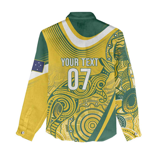 Australia Custom Indigenous Women Casual Shirt WC2026 Socceroos Aboriginal Arts - Aussie Hoodie