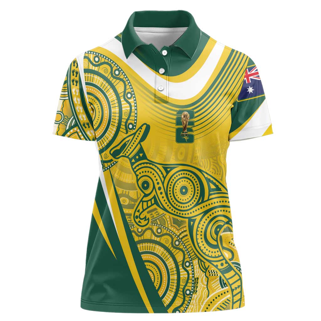 Australia Custom Indigenous Women Polo Shirt WC2026 Socceroos Aboriginal Arts - Aussie Hoodie