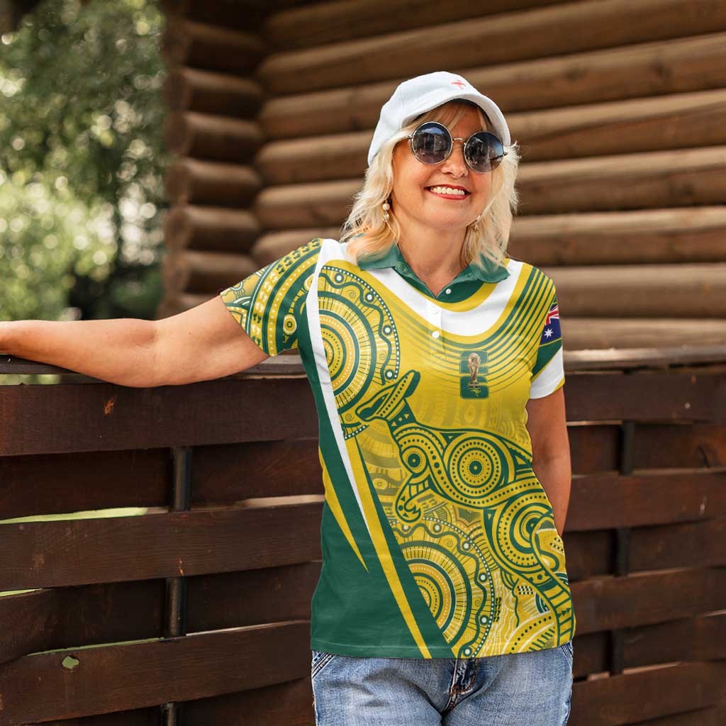 Australia Custom Indigenous Women Polo Shirt WC2026 Socceroos Aboriginal Arts - Aussie Hoodie
