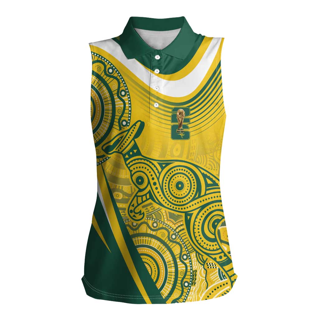 Australia Custom Indigenous Women Sleeveless Polo Shirt WC2026 Socceroos Aboriginal Arts - Aussie Hoodie