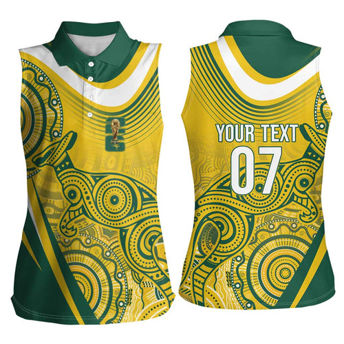 Australia Custom Indigenous Women Sleeveless Polo Shirt WC2026 Socceroos Aboriginal Arts - Aussie Hoodie