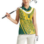 Australia Custom Indigenous Women Sleeveless Polo Shirt WC2026 Socceroos Aboriginal Arts - Aussie Hoodie