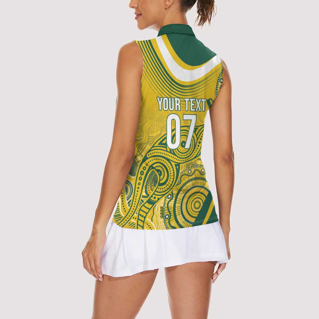 Australia Custom Indigenous Women Sleeveless Polo Shirt WC2026 Socceroos Aboriginal Arts - Aussie Hoodie