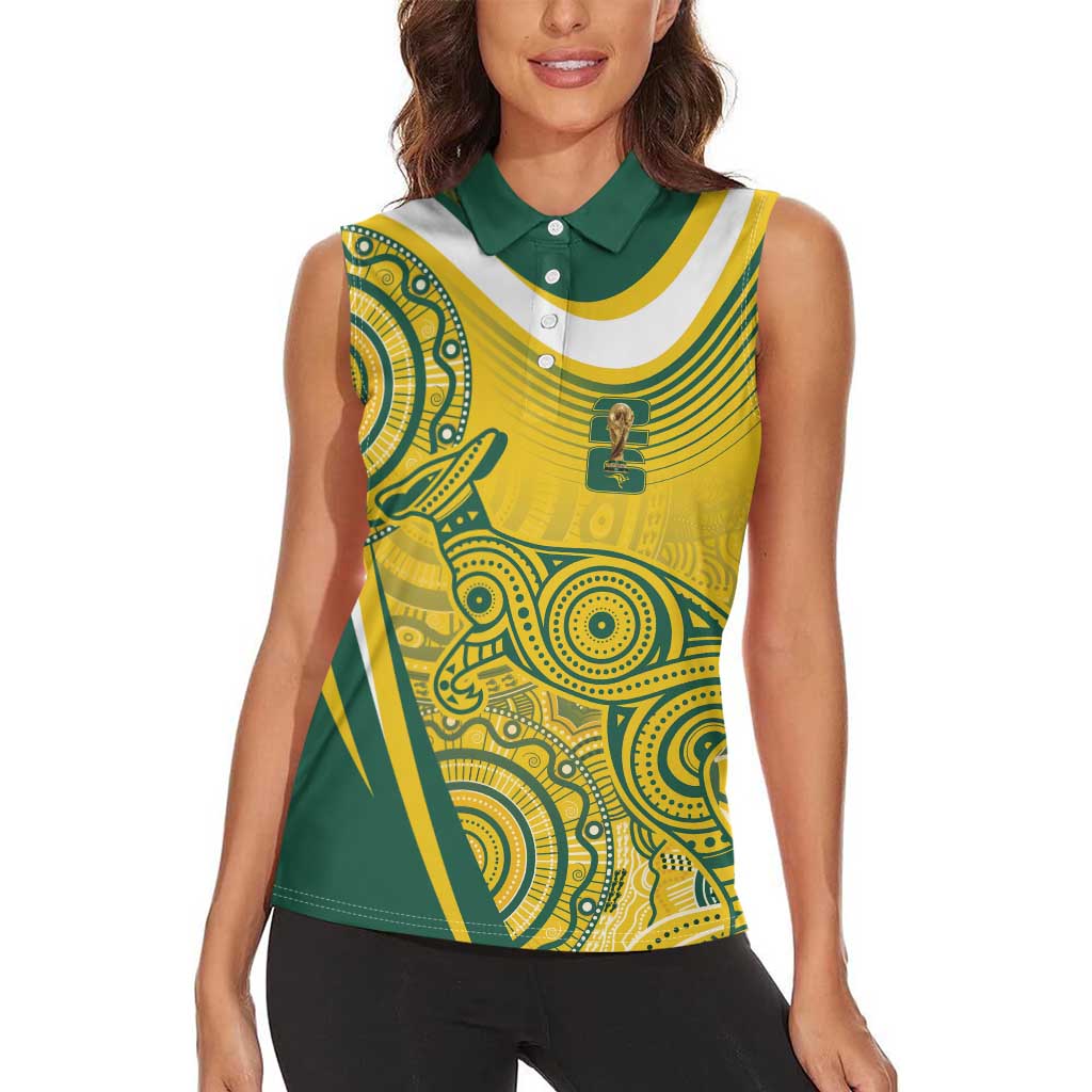 Australia Custom Indigenous Women Sleeveless Polo Shirt WC2026 Socceroos Aboriginal Arts - Aussie Hoodie