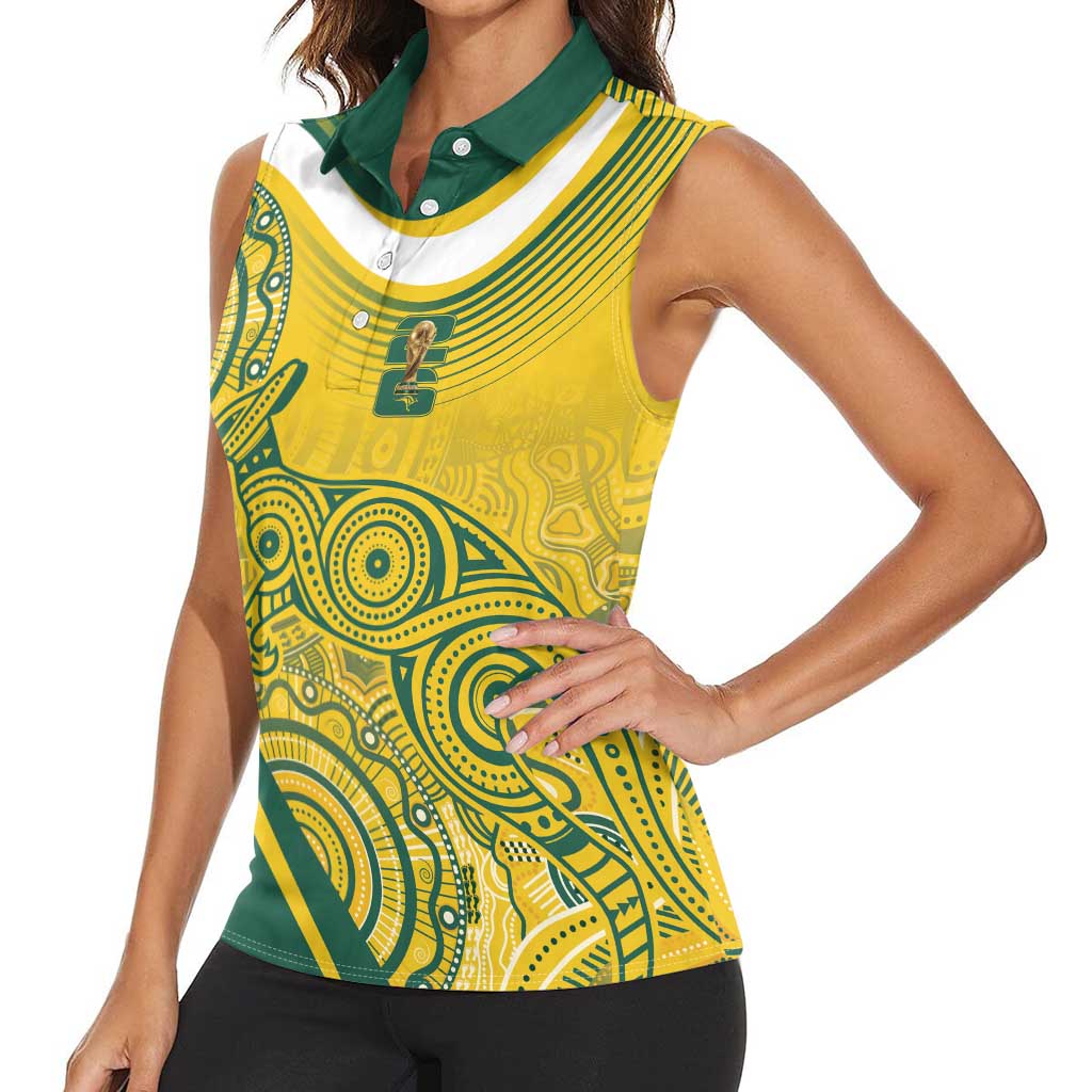 Australia Custom Indigenous Women Sleeveless Polo Shirt WC2026 Socceroos Aboriginal Arts - Aussie Hoodie