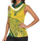 Australia Custom Indigenous Women Sleeveless Polo Shirt WC2026 Socceroos Aboriginal Arts - Aussie Hoodie