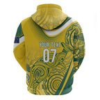 Australia Custom Indigenous Zip Hoodie WC2026 Socceroos Aboriginal Arts - Aussie Hoodie