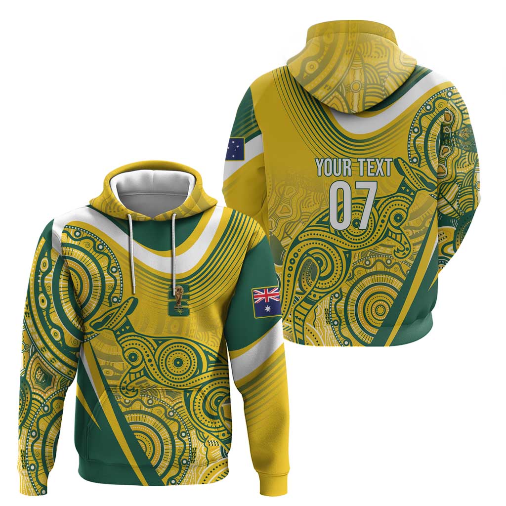 Australia Custom Indigenous Zip Hoodie WC2026 Socceroos Aboriginal Arts - Aussie Hoodie