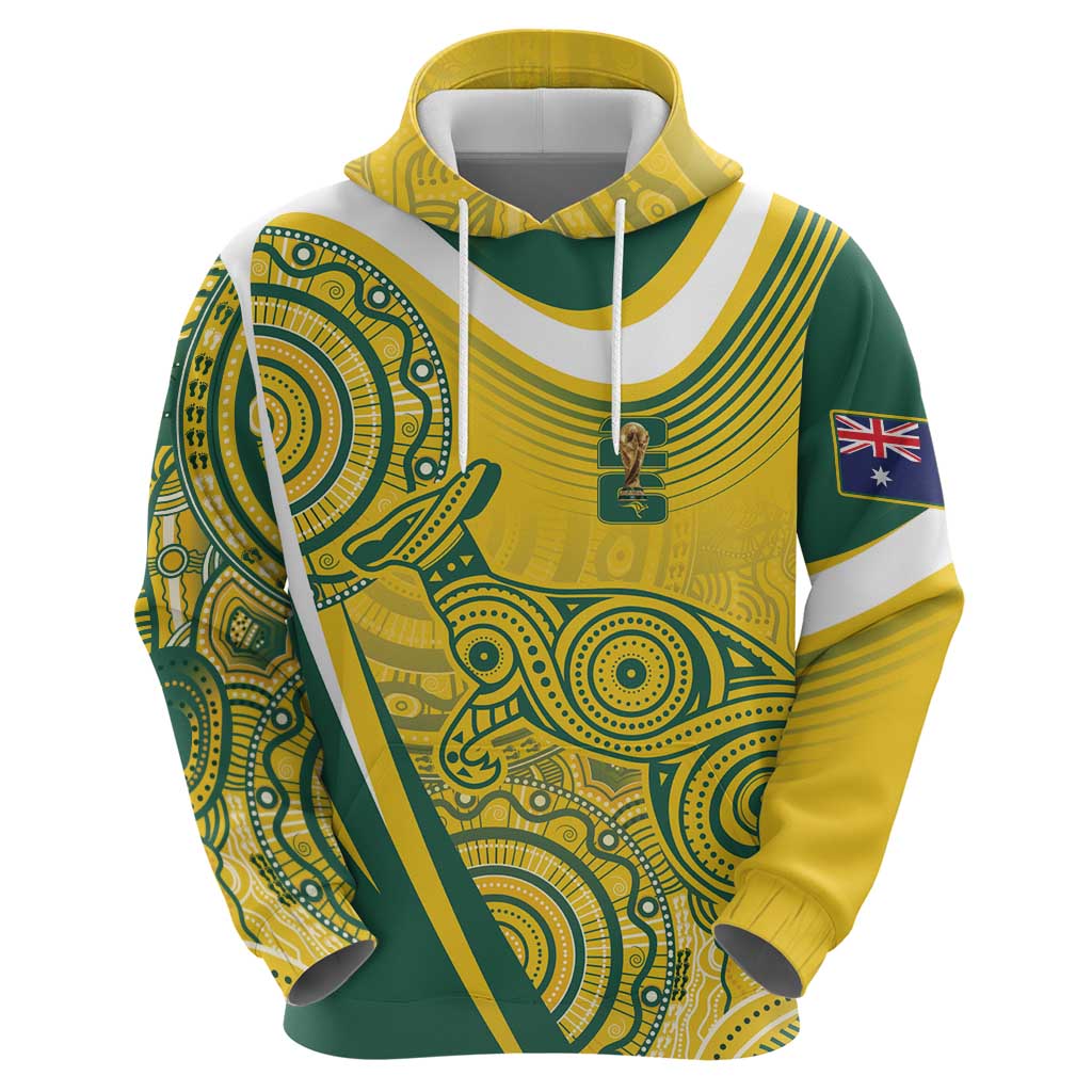 Australia Custom Indigenous Zip Hoodie WC2026 Socceroos Aboriginal Arts - Aussie Hoodie