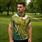 Australia Custom Indigenous Zipper Polo Shirt WC2026 Socceroos Aboriginal Arts - Aussie Hoodie