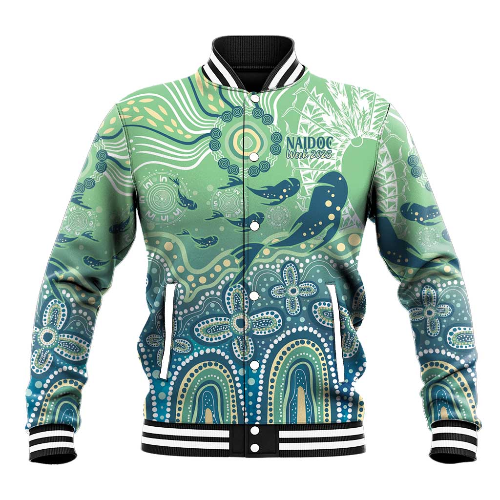 NAIDOC Week 2025 Baseball Jacket Pastel Ocean Aboriginal Art