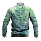 NAIDOC Week 2025 Baseball Jacket Pastel Ocean Aboriginal Art