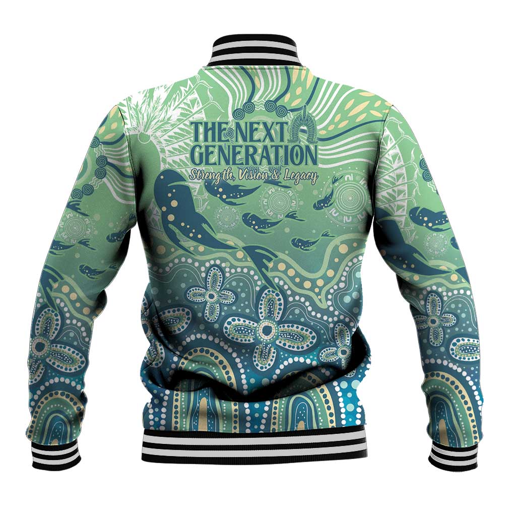 NAIDOC Week 2025 Baseball Jacket Pastel Ocean Aboriginal Art