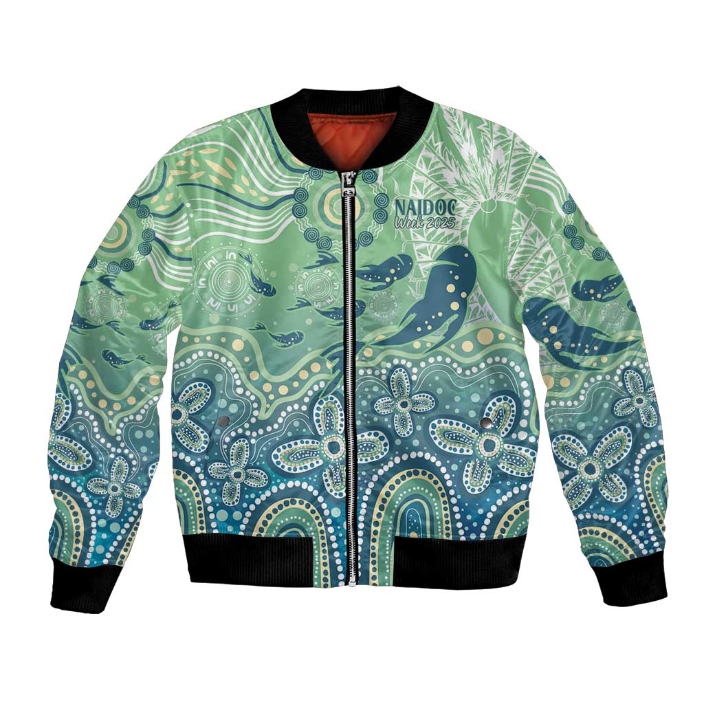 NAIDOC Week 2025 Bomber Jacket Pastel Ocean Aboriginal Art