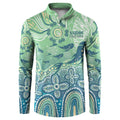 NAIDOC Week 2025 Button Sweatshirt Pastel Ocean Aboriginal Art