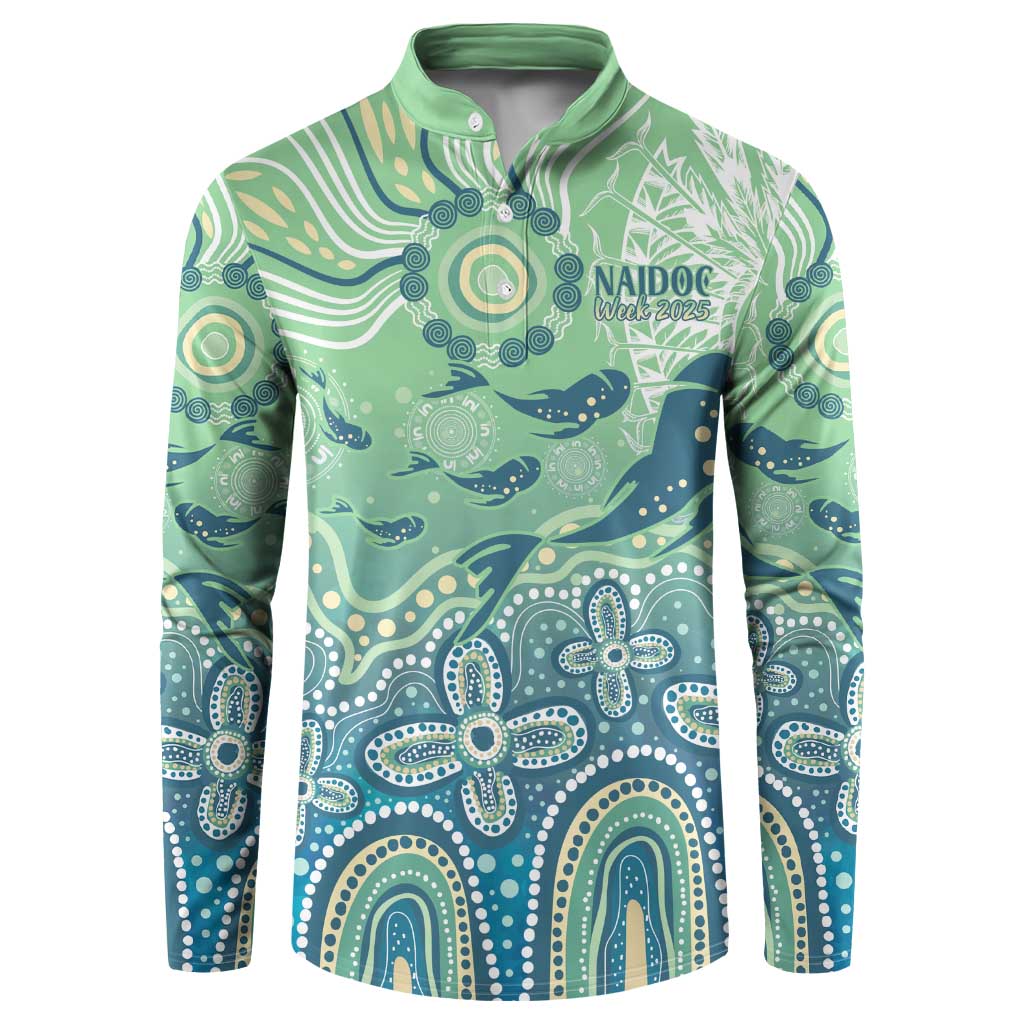 NAIDOC Week 2025 Button Sweatshirt Pastel Ocean Aboriginal Art