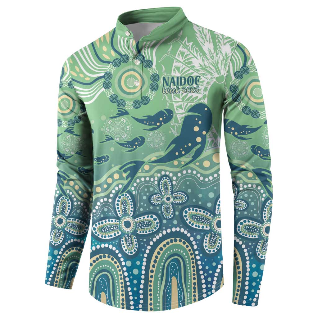 NAIDOC Week 2025 Button Sweatshirt Pastel Ocean Aboriginal Art
