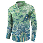 NAIDOC Week 2025 Button Sweatshirt Pastel Ocean Aboriginal Art