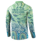 NAIDOC Week 2025 Button Sweatshirt Pastel Ocean Aboriginal Art