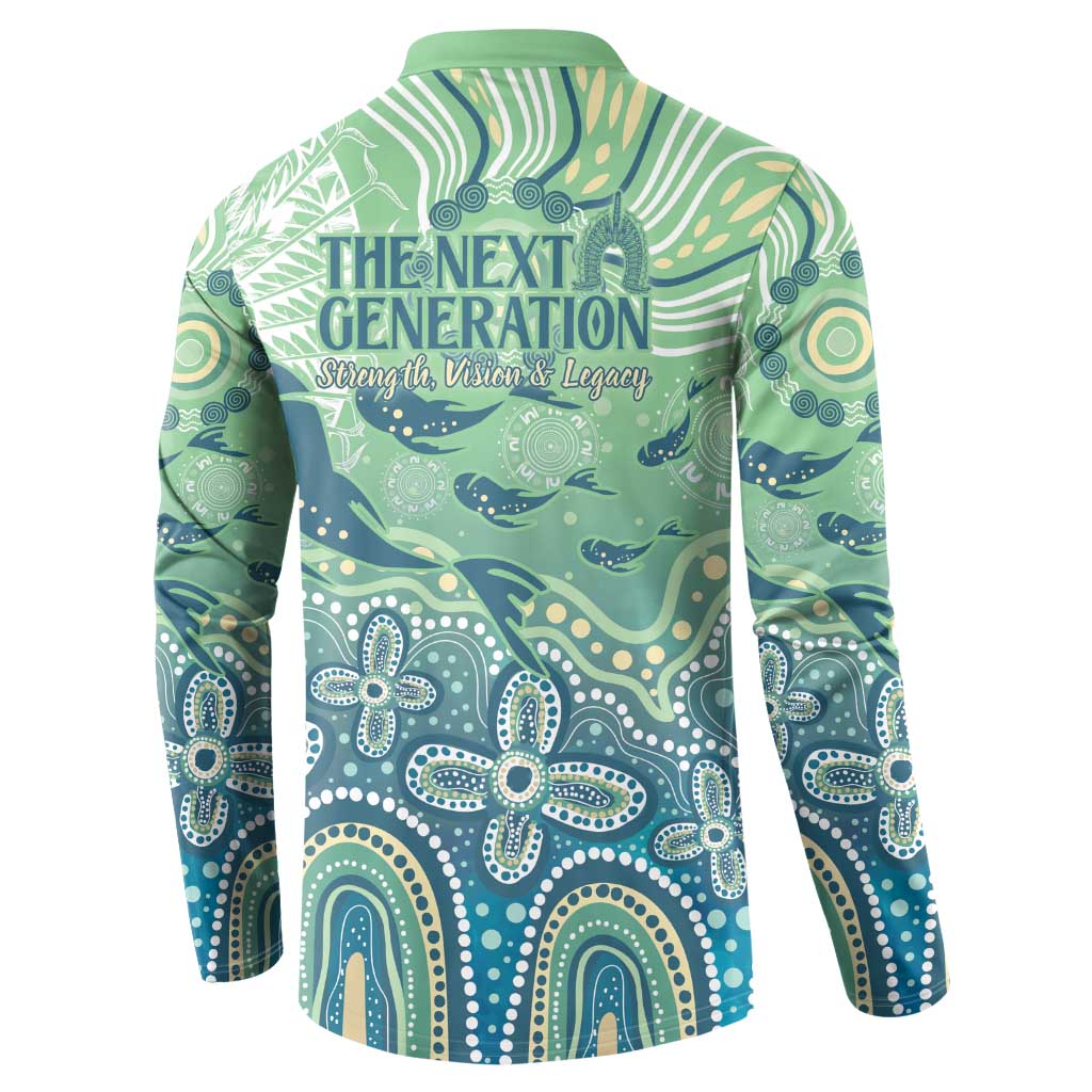 NAIDOC Week 2025 Button Sweatshirt Pastel Ocean Aboriginal Art