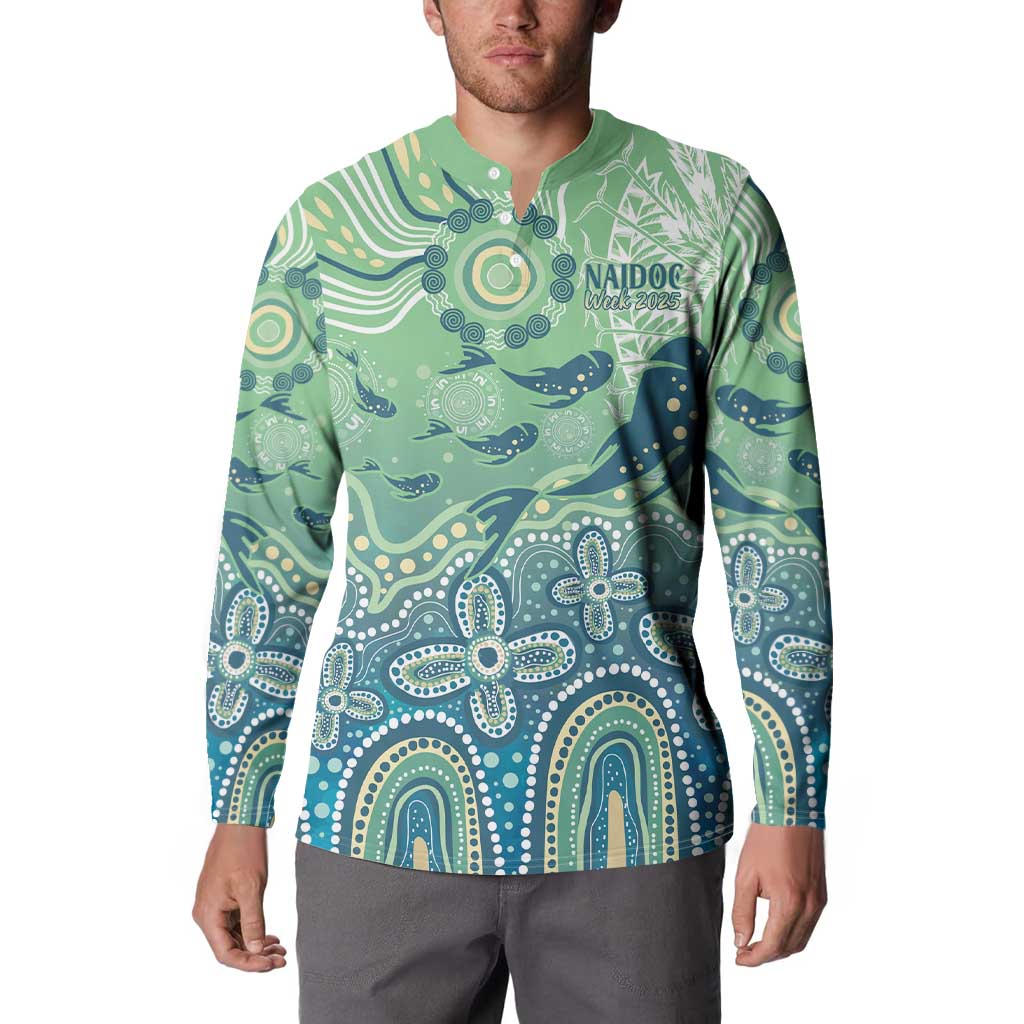 NAIDOC Week 2025 Button Sweatshirt Pastel Ocean Aboriginal Art