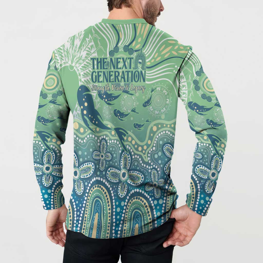NAIDOC Week 2025 Button Sweatshirt Pastel Ocean Aboriginal Art
