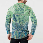 NAIDOC Week 2025 Button Sweatshirt Pastel Ocean Aboriginal Art
