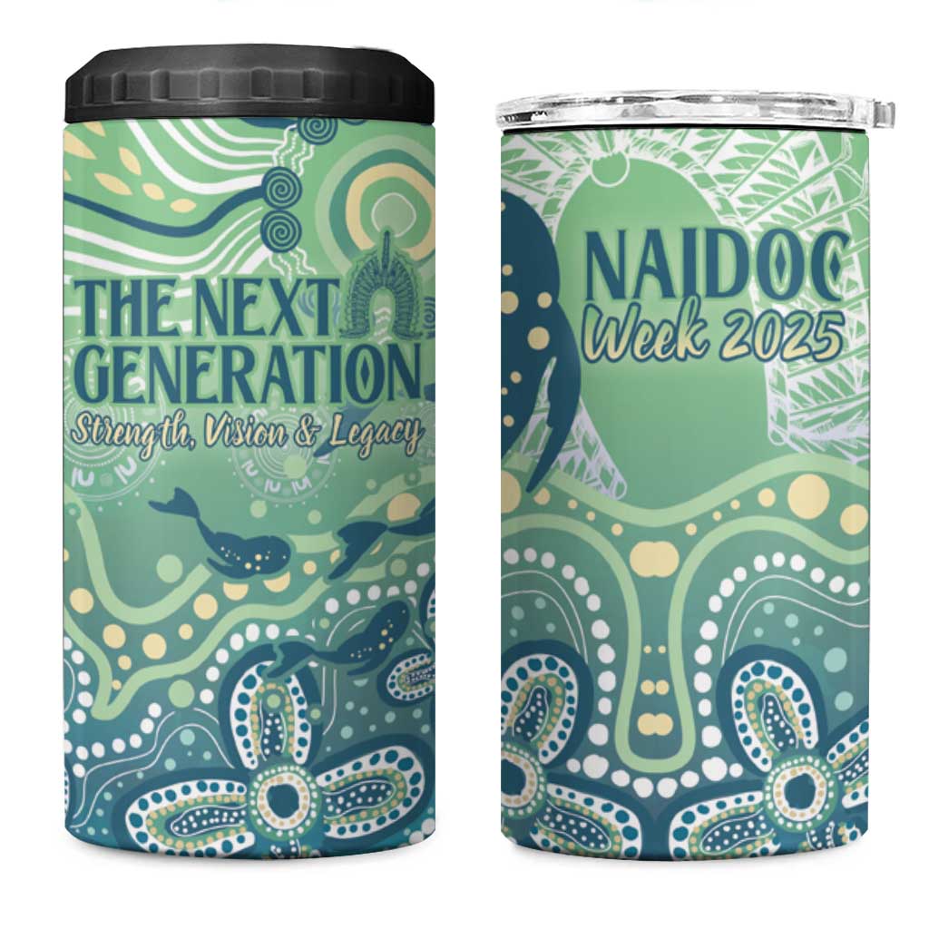 NAIDOC Week 2025 4 in 1 Can Cooler Tumbler Pastel Ocean Aboriginal Art