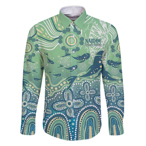 NAIDOC Week 2025 Family Matching Off Shoulder Maxi Dress and Hawaiian Shirt Pastel Ocean Aboriginal Art