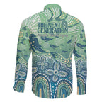 NAIDOC Week 2025 Family Matching Puletasi and Hawaiian Shirt Pastel Ocean Aboriginal Art