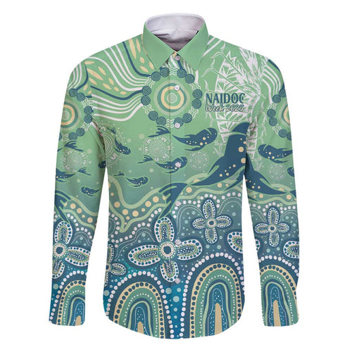 NAIDOC Week 2025 Family Matching Short Sleeve Bodycon Dress and Hawaiian Shirt Pastel Ocean Aboriginal Art