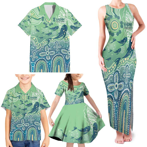 NAIDOC Week 2025 Family Matching Tank Maxi Dress and Hawaiian Shirt Pastel Ocean Aboriginal Art