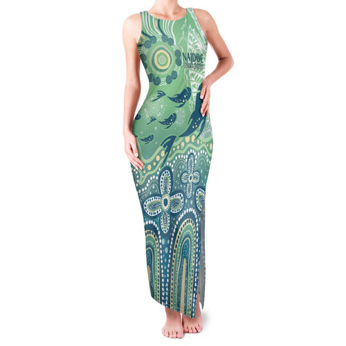 NAIDOC Week 2025 Family Matching Tank Maxi Dress and Hawaiian Shirt Pastel Ocean Aboriginal Art