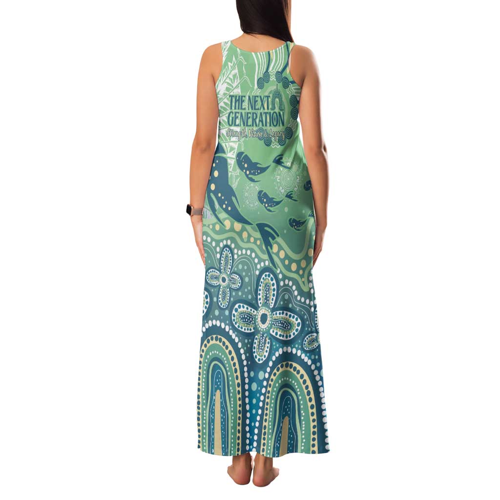 NAIDOC Week 2025 Family Matching Tank Maxi Dress and Hawaiian Shirt Pastel Ocean Aboriginal Art