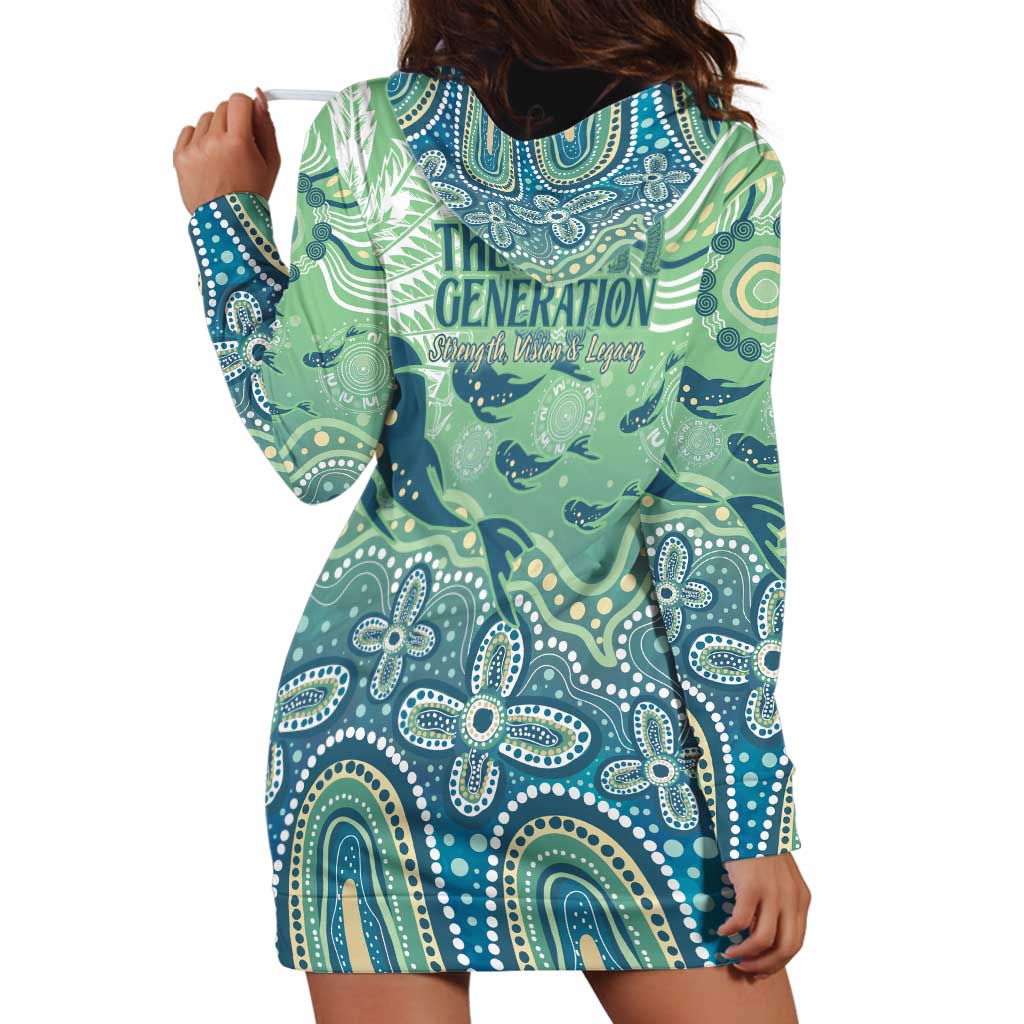 NAIDOC Week 2025 Hoodie Dress Pastel Ocean Aboriginal Art