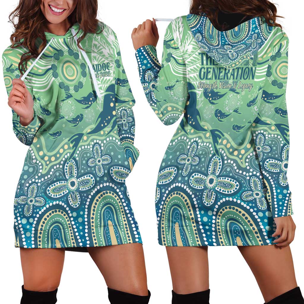 NAIDOC Week 2025 Hoodie Dress Pastel Ocean Aboriginal Art